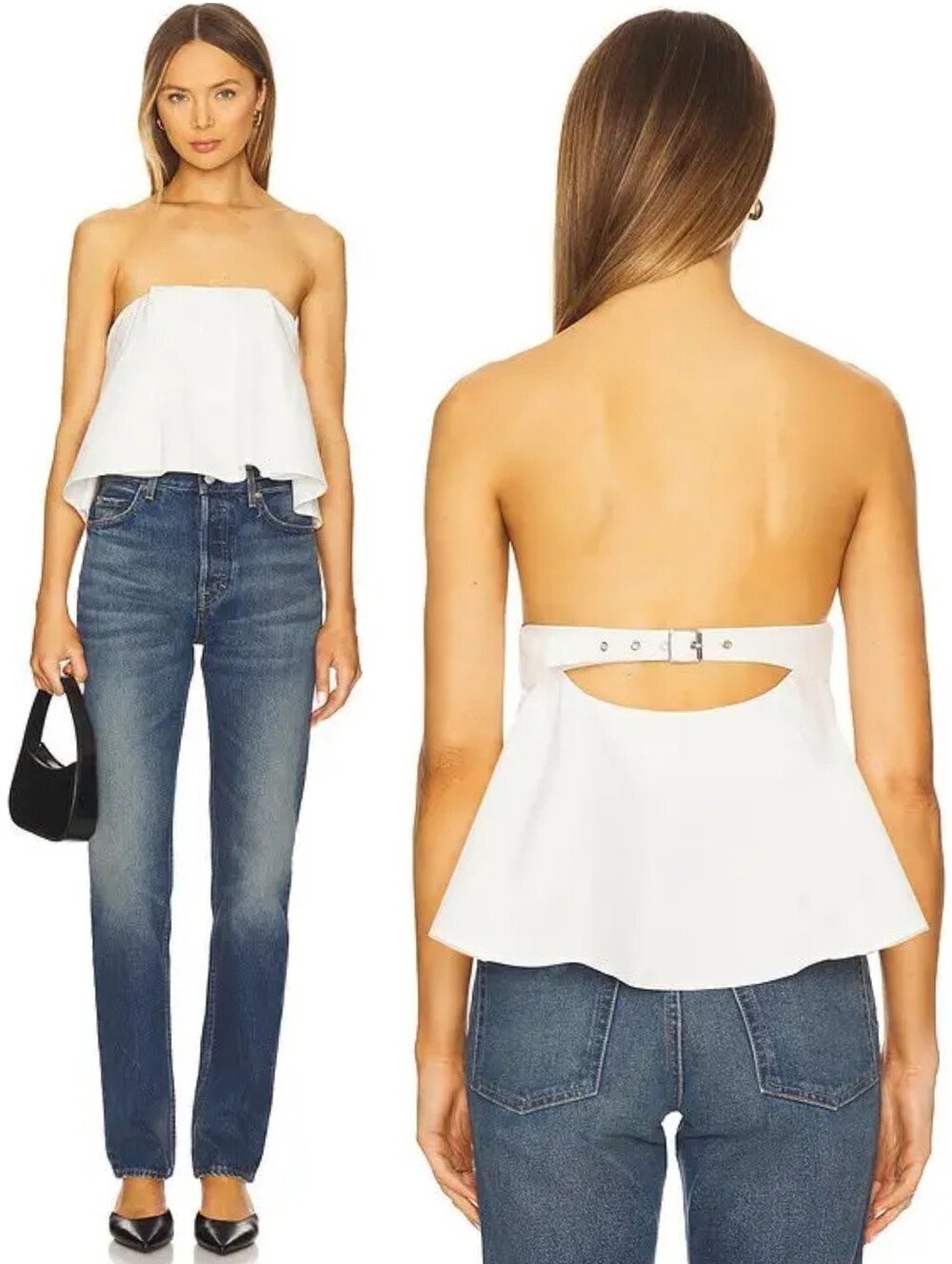 Camila Coelho Strapless Jayne Top White Medium NWT New